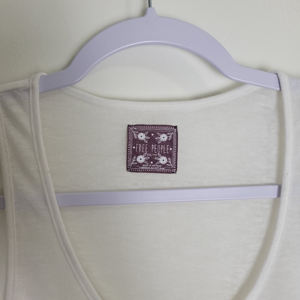 Free People Linen Blend Flowy Tank Top Size XS - Picture 4 of 5